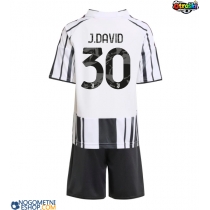 Otroški Nogometni dresi Juventus Jonathan David #30 Domači 2025-26 Kratek Rokav (+ Kratke hlače)